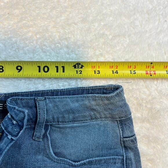 Gobles Mid Waist‎ Zipper Closure Frayed Raw Hem Ripped Mini Denim Skirt Medium - Picture 9 of 12